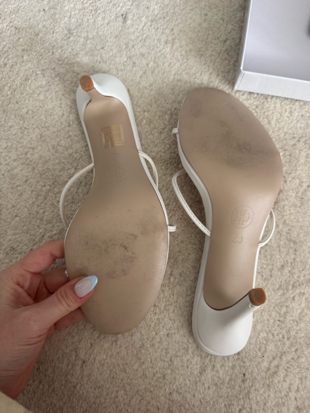 La Femme White Strappy High‑Heel Slipper - Picture 3 of 4
